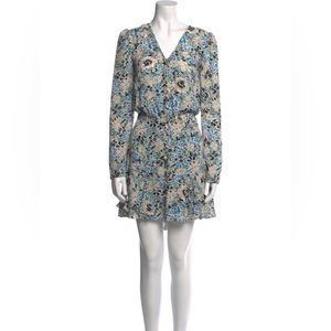 Veronica Beard Blue Floral Silk Mini Dress